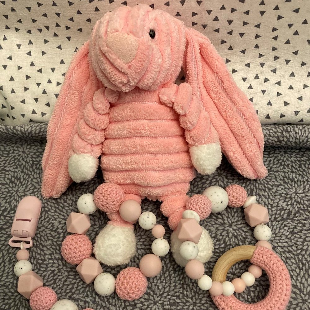 Silicone/Wood Pacifier Dummy Leash/Chain Chew Toys